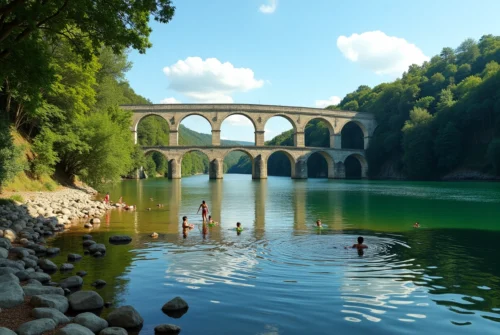 Baignade au pont du Gard : entre nature et patrimoine